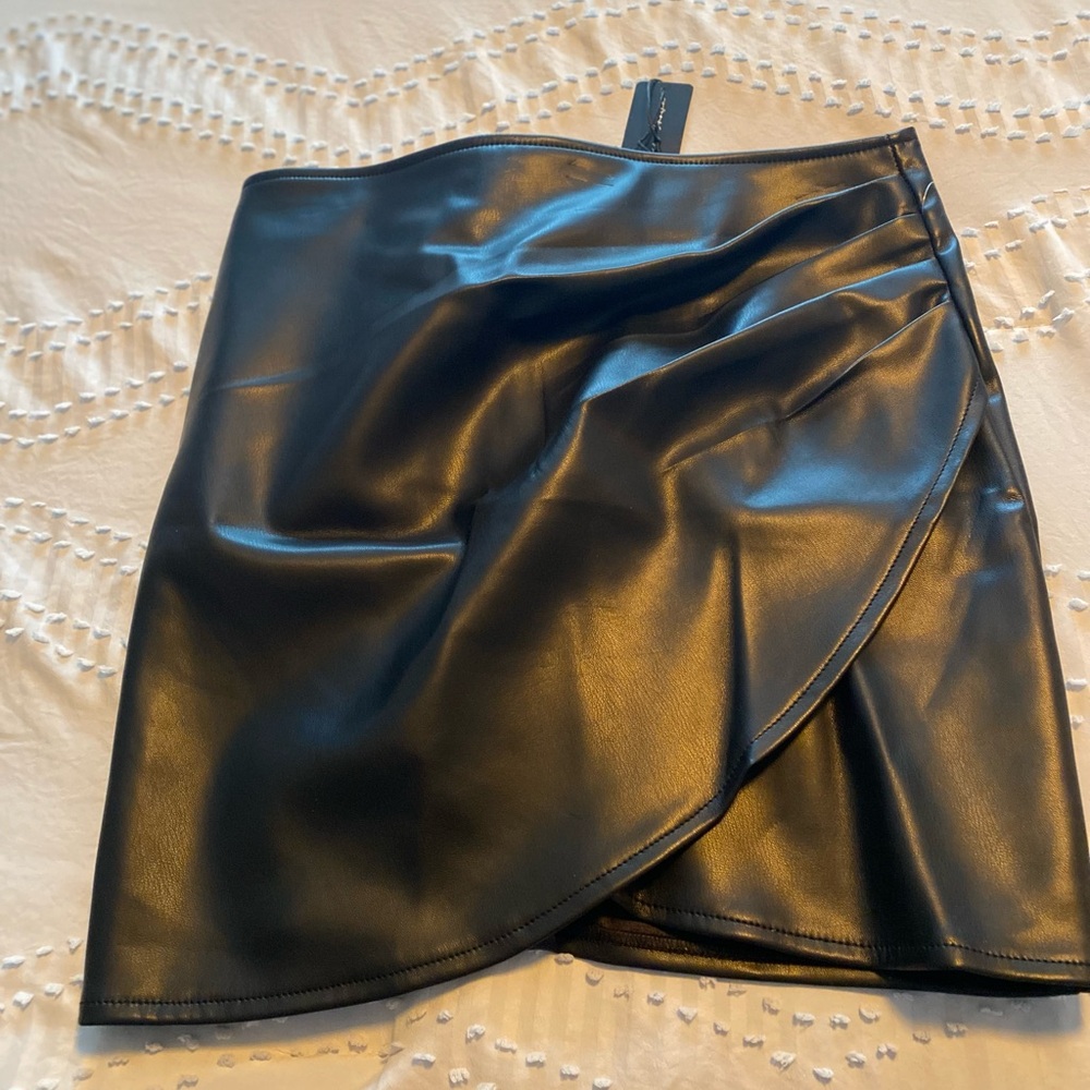 Black Faux Leather Skirt